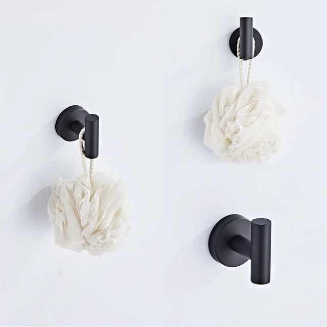 Alt view image 6 of 7 - Matte Black Bathroom Hardware Set 5 Piece with Towel Racks for Bathroom, SUS304 Stainless Steel Bath Towel Bar Set, 24 Inch Wall Mounted Accessories Kit