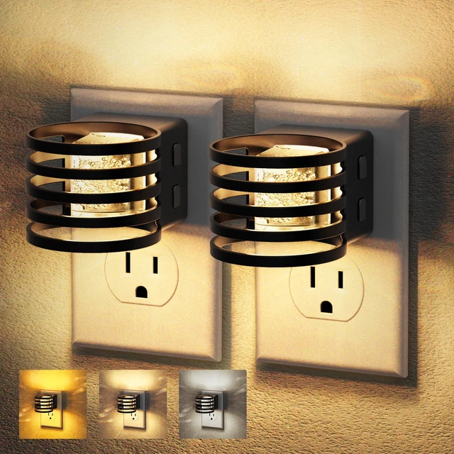 Main image of LED Night Light, Auto Bubble Night Lights Plug into Wall Dimmable Nightlight with Dusk to Dawn Sensor, Amber/3000K/5000K & 5 Brightness Levels, for Bedroom Bathroom Hallway