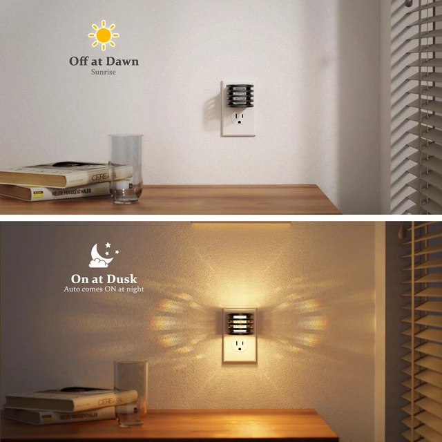 Alt view image 2 of 6 - LED Night Light, Auto Bubble Night Lights Plug into Wall Dimmable Nightlight with Dusk to Dawn Sensor, Amber/3000K/5000K & 5 Brightness Levels, for Bedroom Bathroom Hallway