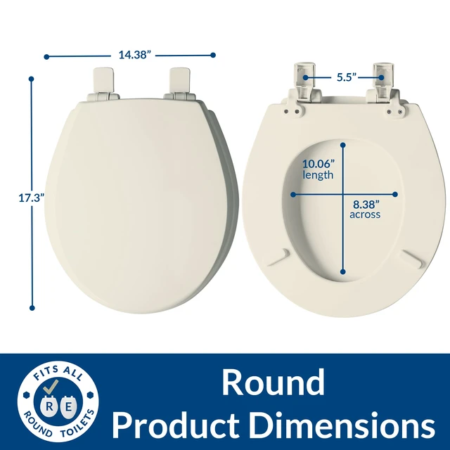 Alt view image 6 of 7 - Cassel Slow Close Toilet Seat, Easy Clean, Non Slip Premium Wood Seat, Easy Install, Made in USA, Round, Biscuit