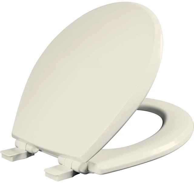 Main image of Cassel Slow Close Toilet Seat, Easy Clean, Non Slip Premium Wood Seat, Easy Install, Made in USA, Round, Biscuit