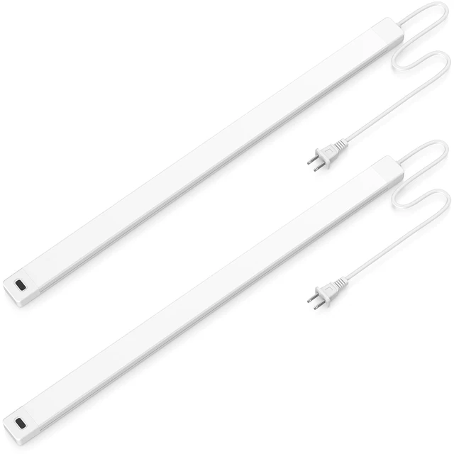 Main image of 2pcs 16 Inch Under Cabinet Lights with Hand Wave,Plug and Play 4000K Natural White,Dimmable,CRI>90,110V,420Lumen,7W,Bright Counter,Shelf,Above the Sink