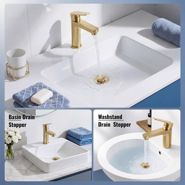 Alt view image 7 of 7 - Heavy-Duty All-Metal Sink Stopper & Drain Strainer for Bathroom, Anti-Clog Anti Drain Flies/Smell Blocking/Easy Cleaning/2-Pack/Dual Drainage Modes/Pop-Up Design/Fits 1.1"2.36" Drain