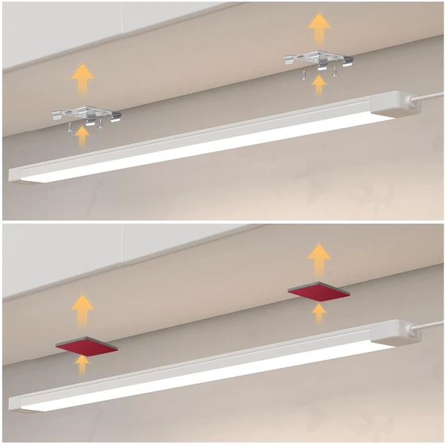Alt view image 7 of 7 - 2pcs 16 Inch Under Cabinet Lights with Hand Wave,Plug and Play 4000K Natural White,Dimmable,CRI>90,110V,420Lumen,7W,Bright Counter,Shelf,Above the Sink