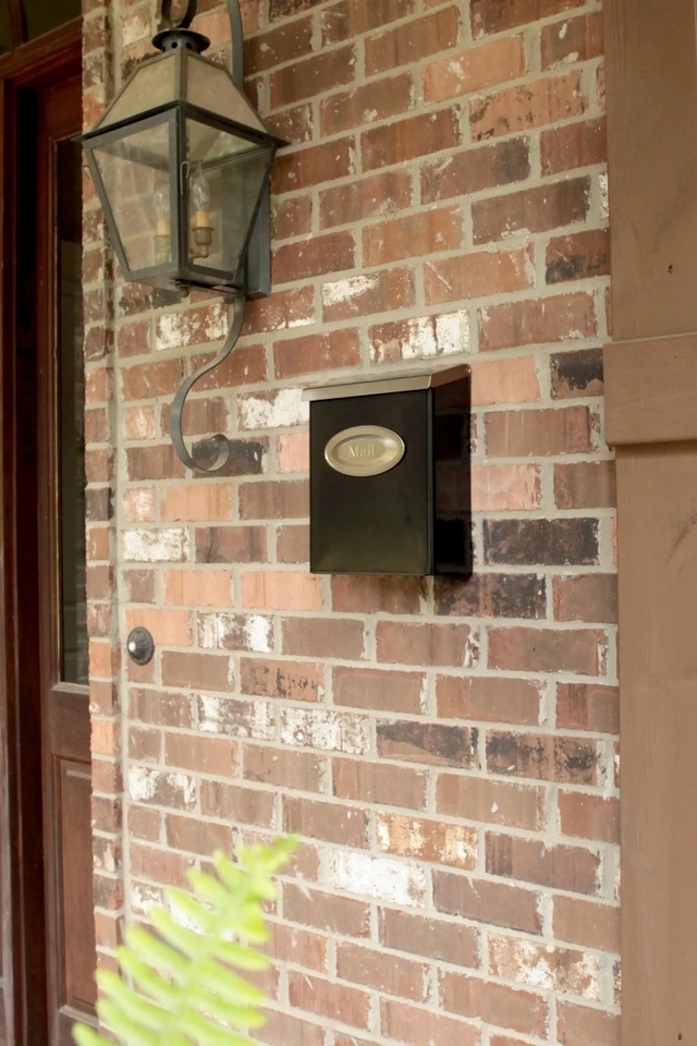 Alt view image 5 of 7 - Designer Locking Wall Mount Mailbox, Black, Medium Galvanized steel build with a concealed lock and key drop box and weather-resistant outdoor construction
