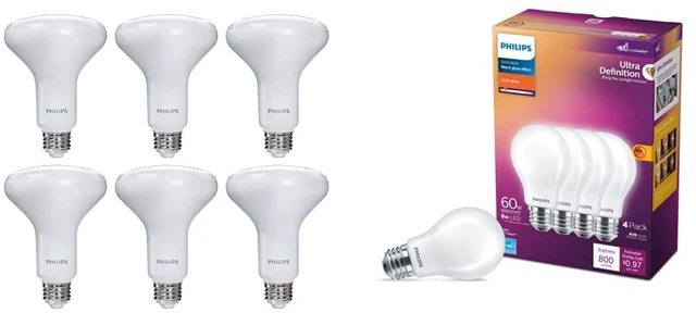 Main image of LED Light Bulbs Bundle with Dimmable BR30 Flood Lights (6-Pack) and Flicker-Free Frosted A19 Bulbs (4-Pack)
