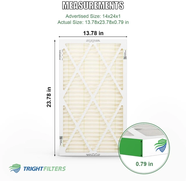 Alt view image 2 of 7 - 14x24x1 Air Filter 4 Pack, MERV 11 Dust & Pet Dander Defense Electrostatic Pleated HVAC AC Furnace Filters Replacement for Home (Actual Size 13.78x23.78x0.79 in)