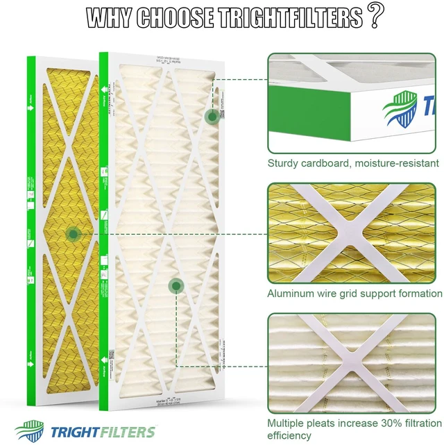 Alt view image 4 of 7 - 14x24x1 Air Filter 4 Pack, MERV 11 Dust & Pet Dander Defense Electrostatic Pleated HVAC AC Furnace Filters Replacement for Home (Actual Size 13.78x23.78x0.79 in)