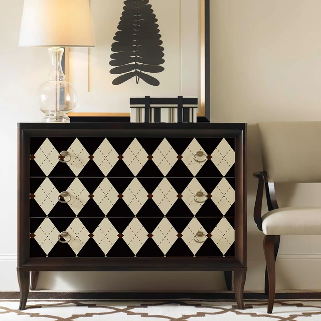 Alt view image 7 of 7 - Retro Checkered Peel and Stick Wallpaper Black and White Wallpaper 17.3"x480" Vintage Plaid British Geometric Wall Paper for Bathroom Kitchen Cabinet Contact Paper