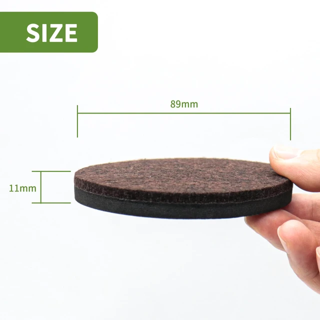 Alt view image 2 of 7 - Felt Furniture Sliders for Hardwood Floors 16 PCS, 3 1/2" Brown Felt Furniture Pads for Hardwood Floors, Furniture Moving Sliders, Heavy Duty Felt Movers Sliders, Chair Leg Floor Protectors