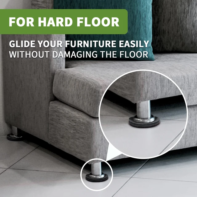 Alt view image 4 of 7 - Felt Furniture Sliders for Hardwood Floors 16 PCS, 3 1/2" Brown Felt Furniture Pads for Hardwood Floors, Furniture Moving Sliders, Heavy Duty Felt Movers Sliders, Chair Leg Floor Protectors