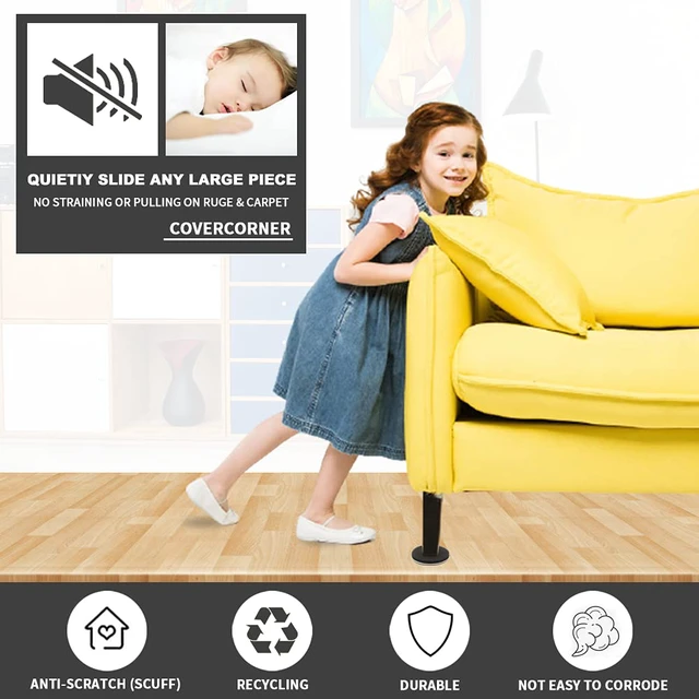 Alt view image 2 of 7 - Felt Furniture Sliders for Hardwood Floors 16 PCS, 3 1/2" Beige Felt Furniture Pads for Hardwood Floors, Furniture Moving Sliders, Heavy Duty Felt Movers Sliders, Chair Leg Floor Protectors