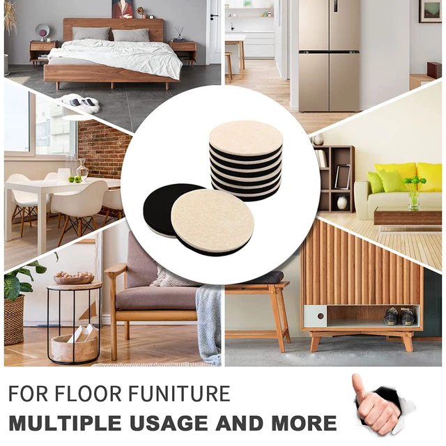 Alt view image 4 of 7 - Felt Furniture Sliders for Hardwood Floors 16 PCS, 3 1/2" Beige Felt Furniture Pads for Hardwood Floors, Furniture Moving Sliders, Heavy Duty Felt Movers Sliders, Chair Leg Floor Protectors