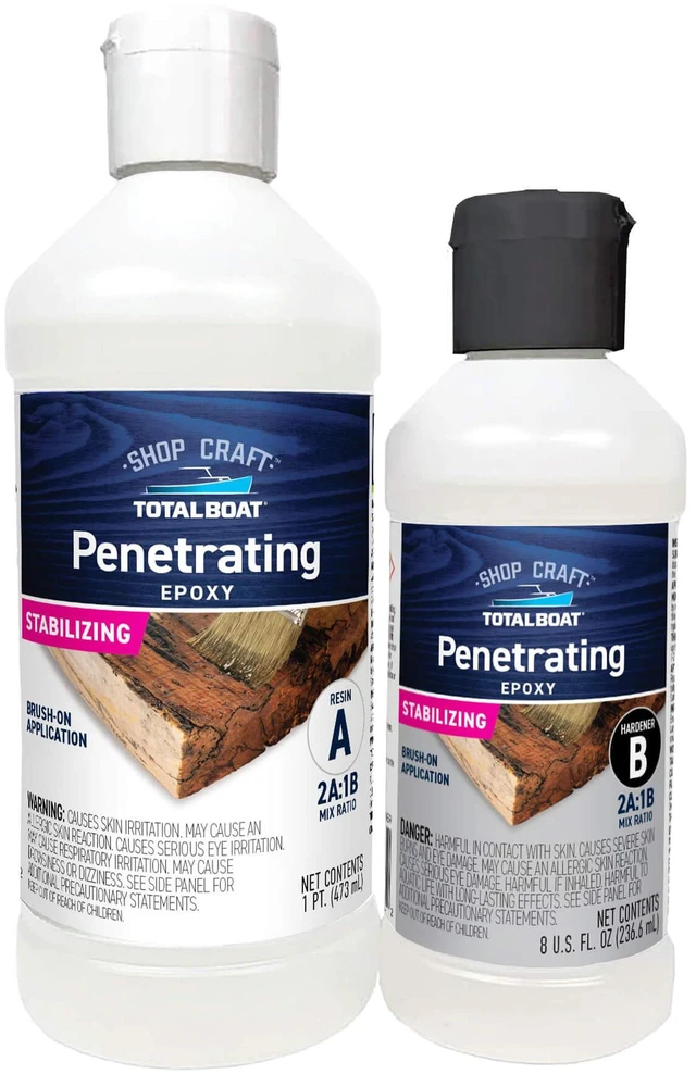 Main image of Clear Penetrating Epoxy Wood Sealer - 1.5 Pint Kit, Traditional Ideal for Wood Rot Repair & Sealing Plywood; Marine-Grade Epoxy Hardens and Stabilizes; Waterproofs and Protects Outdoor Wood