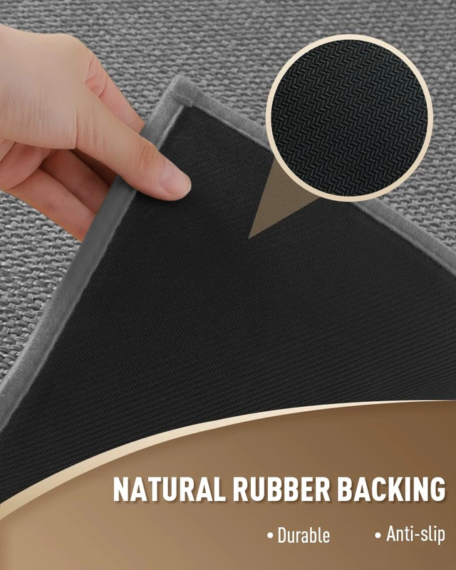 Alt view image 2 of 6 - Non Slip Stair-Treads Matching-Mat for Wooden Steps Square Rubber Backing Non Slip Stair Landing Mat 30x30 inch Grey