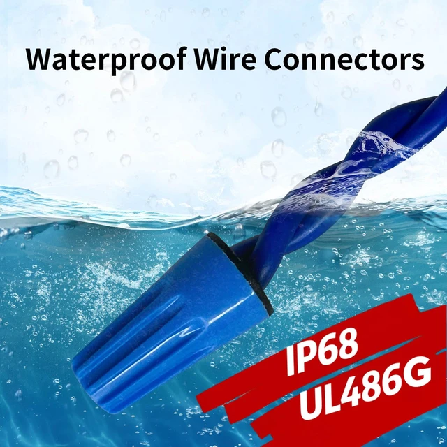 Alt view image 2 of 7 - Waterproof Wire Connectors Nuts 100 pcs Landscape Lighting Connectors Waterproof Electrical Connectors for Sprinklers, UL Listed Outdoor Wire connectors Waterproof Wire Caps for 22-8 Awg