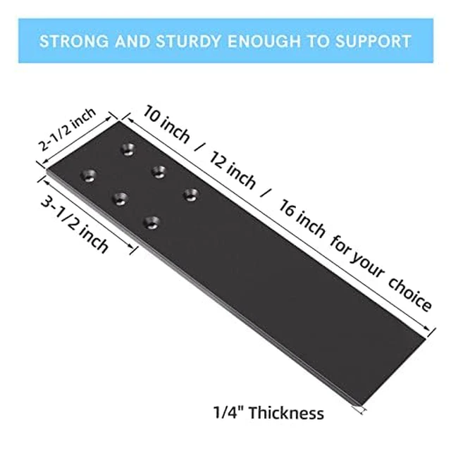 Alt view image 3 of 7 - 16 Inch Countertop Support Bracket, 3 Pack Solid Iron Heavy Duty Hidden Flat Floating Shelf Brackets, Top Mount Knee Wall Support Mantel Bracket Hardware for Wood Granite Quartz Countertop
