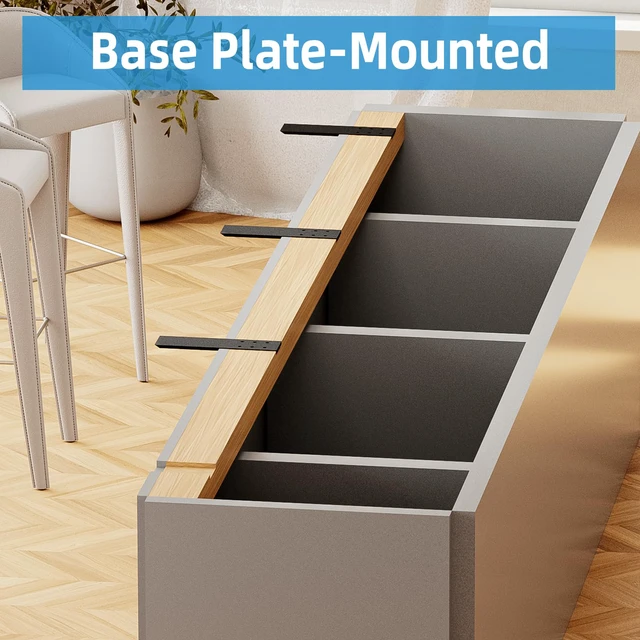Alt view image 5 of 7 - 16 Inch Countertop Support Bracket, 3 Pack Solid Iron Heavy Duty Hidden Flat Floating Shelf Brackets, Top Mount Knee Wall Support Mantel Bracket Hardware for Wood Granite Quartz Countertop
