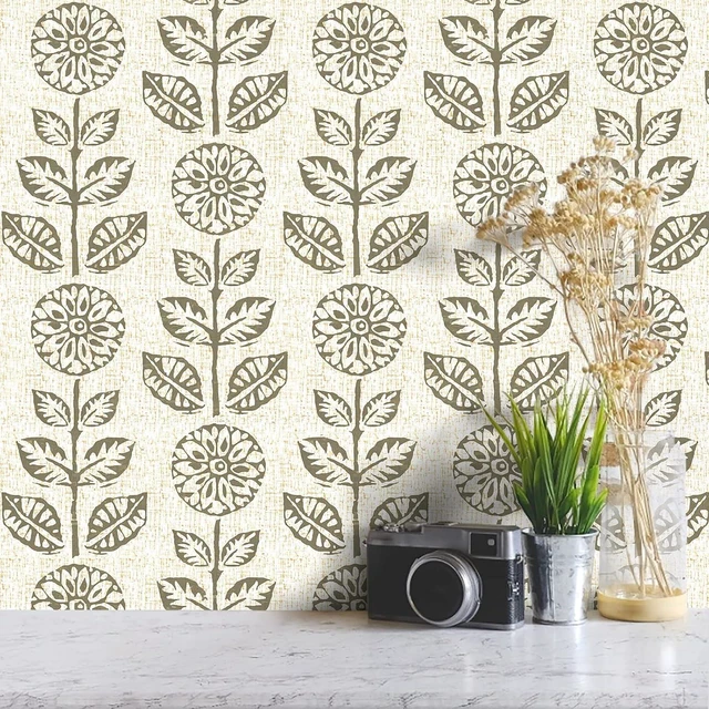 Main image of Vintage Floral Peel and Stick Wallpaper for Farmhouse 17.7in×590in Tulip Peel and Stick Wallpaper Floral Contact Paper Boho Self Adhesive Removable Wall Paper Waterproof for Bathroom Kitchen