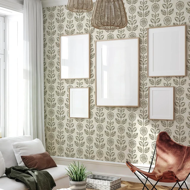 Alt view image 2 of 7 - Vintage Floral Peel and Stick Wallpaper for Farmhouse 17.7in×590in Tulip Peel and Stick Wallpaper Floral Contact Paper Boho Self Adhesive Removable Wall Paper Waterproof for Bathroom Kitchen