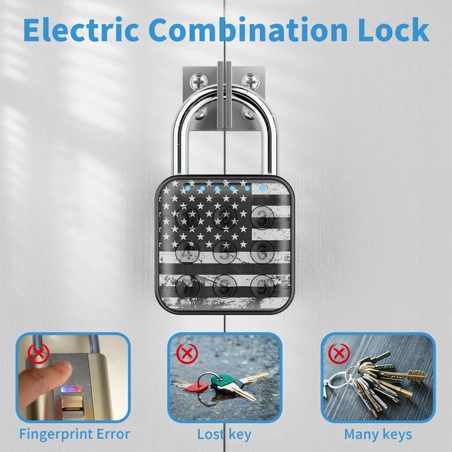 Alt view image 3 of 7 - Locker Lock, 6-Digit Keypad Combination Lock for Gym Lockers Digital Push-Button Padlock, LED Feedback & Zinc Alloy for School Lockers, Employee Lockers and Office Cabinets, 2.95 Inch