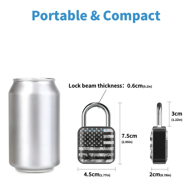 Alt view image 5 of 7 - Locker Lock, 6-Digit Keypad Combination Lock for Gym Lockers Digital Push-Button Padlock, LED Feedback & Zinc Alloy for School Lockers, Employee Lockers and Office Cabinets, 2.95 Inch