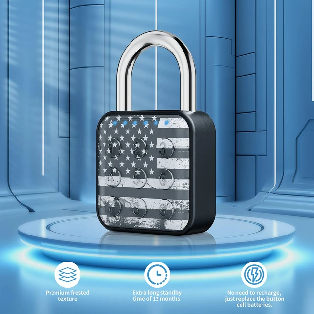 Alt view image 6 of 7 - Locker Lock, 6-Digit Keypad Combination Lock for Gym Lockers Digital Push-Button Padlock, LED Feedback & Zinc Alloy for School Lockers, Employee Lockers and Office Cabinets, 2.95 Inch