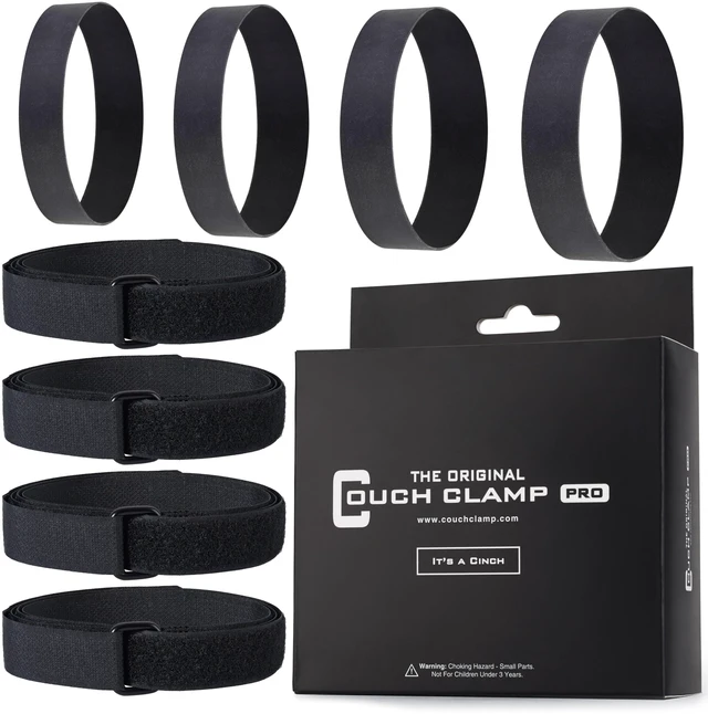 Main image of Pro Heavy Duty Connectors for Sliding Sofas (4 Pack) - Easy Install Strap & No Tools Required - Hook & Loop Cinch Straps- Universal Fit Ideal for 3 Piece Modular Sectional Sofa