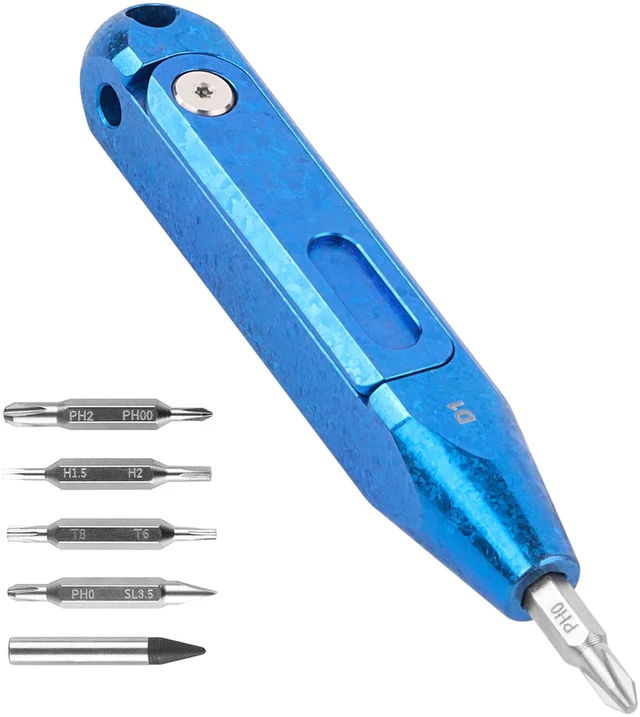 Main image of Otacle D1 D1 Titanium Alloy 9-in-1Small EDC Pocket Screwdriver Multi-Bit Pocket Screwdriver with Concealed Bit Storage, S2 Steel Magnetic Bits for Work & Daily Use (Snowflake Blue)