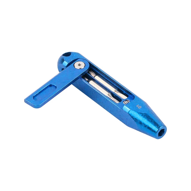 Alt view image 4 of 6 - Otacle D1 D1 Titanium Alloy 9-in-1Small EDC Pocket Screwdriver Multi-Bit Pocket Screwdriver with Concealed Bit Storage, S2 Steel Magnetic Bits for Work & Daily Use (Snowflake Blue)