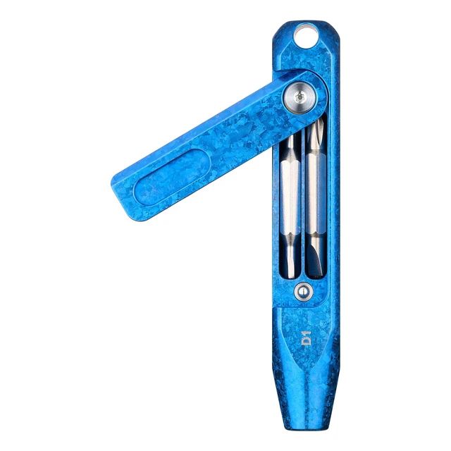 Alt view image 5 of 6 - Otacle D1 D1 Titanium Alloy 9-in-1Small EDC Pocket Screwdriver Multi-Bit Pocket Screwdriver with Concealed Bit Storage, S2 Steel Magnetic Bits for Work & Daily Use (Snowflake Blue)