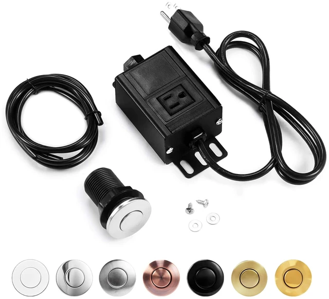 Main image of Sink Top Air Switch Kit Garbage Disposal Part by (SHORT/2.5", Polished Stainless Steel)