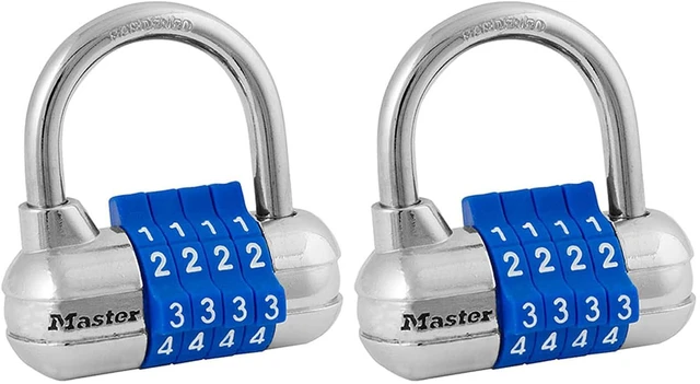 Main image of Set Your Own Combination Padlock, Gym Locker Locks with Code for Securing Indoor Valuables, Color May Vary, 1523D (Pack of 2)