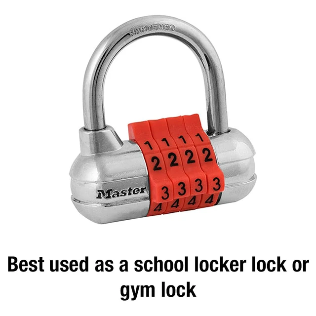 Alt view image 2 of 6 - Combination Padlock, Resettable, Indoor Lock, 2-Pack 1523EC2 Strong, Durable Locker Lock; Aluminum and Steel Gym Lock, Indoor Resettable Padlock, Colors May Vary