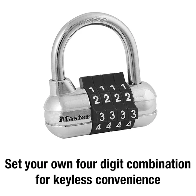Alt view image 3 of 6 - Combination Padlock, Resettable, Indoor Lock, 2-Pack 1523EC2 Strong, Durable Locker Lock; Aluminum and Steel Gym Lock, Indoor Resettable Padlock, Colors May Vary