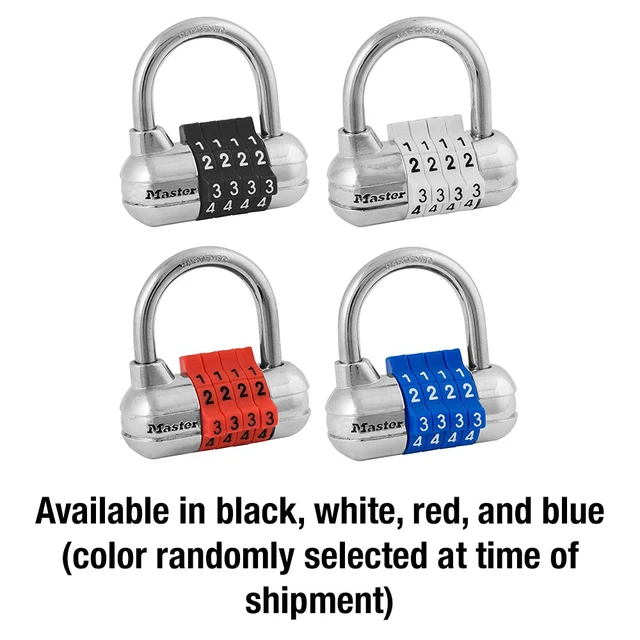 Alt view image 4 of 6 - Combination Padlock, Resettable, Indoor Lock, 2-Pack 1523EC2 Strong, Durable Locker Lock; Aluminum and Steel Gym Lock, Indoor Resettable Padlock, Colors May Vary