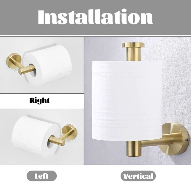 Alt view image 3 of 7 - Gold Bathroom Hardware, Toilet Paper Holder Towel Ring and Robe Hook Brushed Gold Bathroom Accessories Set Wall Mount 3 Pieces Stainless Steel1
