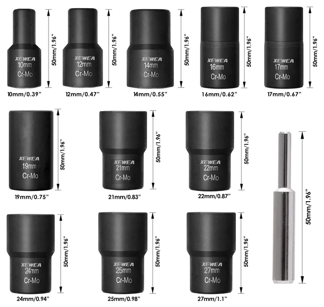 Alt view image 6 of 7 - 12PCS 1/2-Inch Drive Lug Nut Remover Set, Wheel Lock Removal Kit Stripped Wheel Lock Removal Extractor, Cr-Mo Twist Socket Kit, For Removing Damaged, Frozen, Rusted, Studs