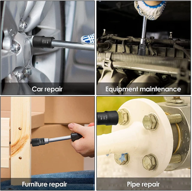 Alt view image 2 of 7 - 12PCS 1/2-Inch Drive Lug Nut Remover Set, Wheel Lock Removal Kit Stripped Wheel Lock Removal Extractor, Cr-Mo Twist Socket Kit, For Removing Damaged, Frozen, Rusted, Studs