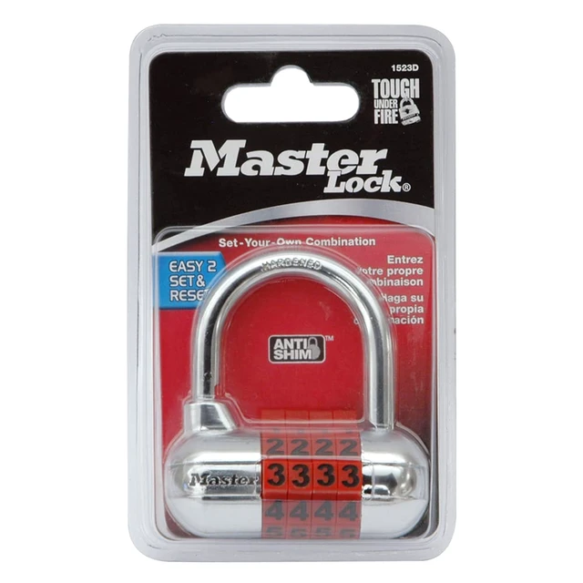 Alt view image 7 of 7 - Set Your Own Combination Padlock, Gym Locker Locks with Code for Securing Indoor Valuables, Color May Vary, 1523D (Pack of 2)