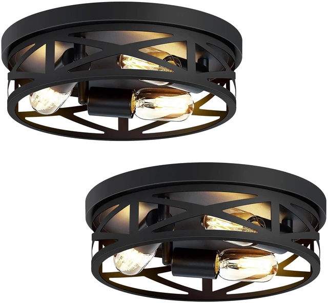 Main image of 2 Pack Flush Mount Ceiling Light Fixture,3-Light Hallway Light Fixtures,13 inch Light Fixture Ceiling Mount for Kitchen Entryway Hall,E26 Base