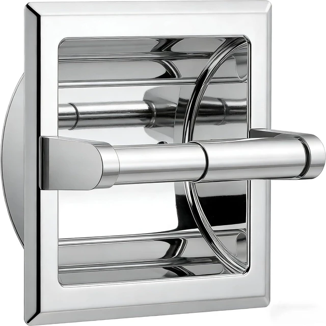 Main image of Recessed Toilet Paper Holder for Mega Rolls, Chrome Stainless Steel Tissue Roll Holder Wall Mount for Bathroom Space-Saving Design, in Wall Toilet Paper Dispenser Insert