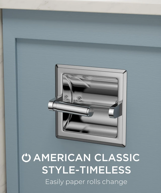 Alt view image 3 of 7 - Recessed Toilet Paper Holder for Mega Rolls, Chrome Stainless Steel Tissue Roll Holder Wall Mount for Bathroom Space-Saving Design, in Wall Toilet Paper Dispenser Insert