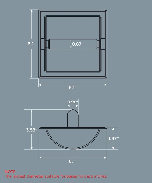 Alt view image 7 of 7 - Recessed Toilet Paper Holder for Mega Rolls, Chrome Stainless Steel Tissue Roll Holder Wall Mount for Bathroom Space-Saving Design, in Wall Toilet Paper Dispenser Insert