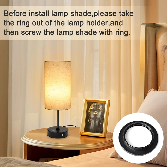 Alt view image 6 of 7 - 17Inch Table Lamp for Bedroom, Touch Control Bedside Lamp for Reading, 3 CCT & 7 RGB Color Changing, Dimmable Nightstand Lamp for Kids Room Living Room Office, Beige Shade