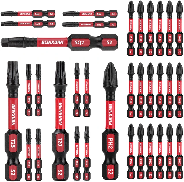 Main image of Impact Tough Phillips Square Torx 2 in. Insert Driver Bits, 35Pack Bulk T20/T25/PH2/SQ2 Screwdriver Power Bits Set