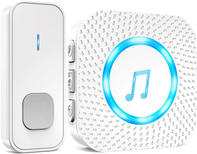 Main image of Wireless Doorbell with 1 Button 1 Receiver,Door Bell,1300FT/400M Ultra-Long Range,55 Chimes 5 Volume,IP55 Waterproof,110 db Extra Loud with Flashing Light,For Home/Classroom/Office/Warehouse