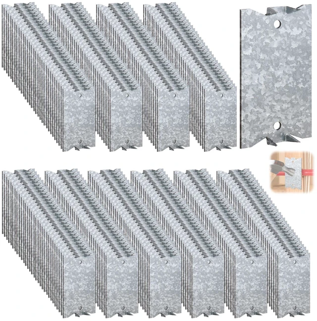 Main image of 200Pcs 2.5 x 1.5" Nail Protection Plate for Wood Stud Cable Protector Plate Rust-Resistant Metal Anti-Nail Shield with Sharp Pointed Prongs for Plumbing & Electrical Wiring(Snowflake Silver)