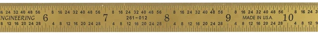 Alt view image 3 of 4 - 12"/300mm TiN Coated Metal Ruler, Flexible, English & Metric MADE IN USA, Fully Hardened Steel, Titanium Nitride Coating, Etched, Extreme Scratch Resistant, Durable, inch & mm Graduation