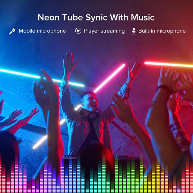 Alt view image 5 of 7 - 13.1FT WS2812B IC RGB Addressable Neon Rope Strip Kit DC5V IP67 360 Degree Round Reticulate Pattern Chasing Color WS2811 Flexible Rope Light with Bluetooth controller(No Adapter)